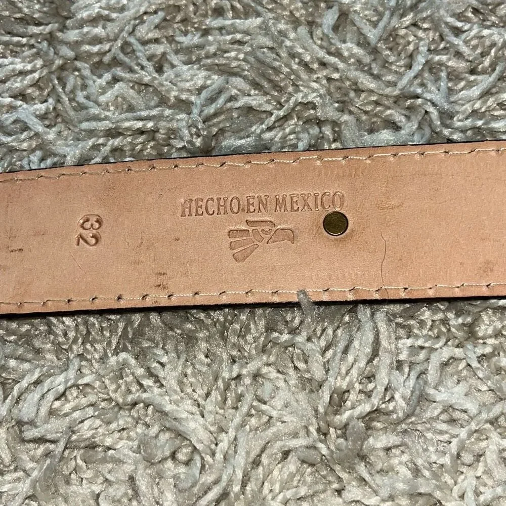 Hecho en Mexico Embossed Men’s Leather Belt, 32